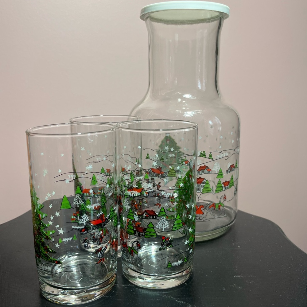 Vintage KIG japan carafe and glasses set
